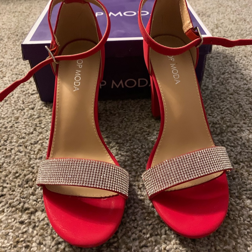 COPY - Top Moda Red and Diamond Heels